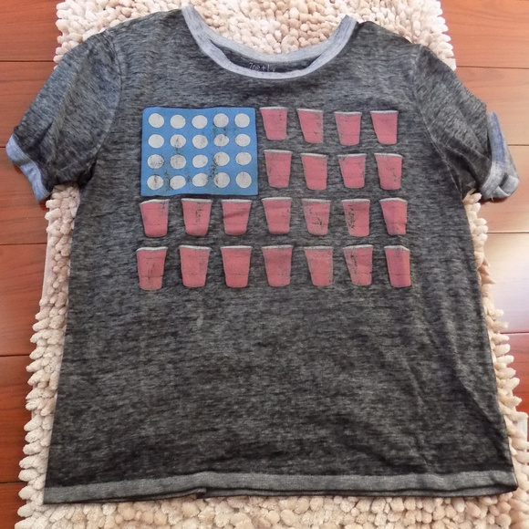 Zoe + Liv Tops - Beer Pong American Flag Shirt
